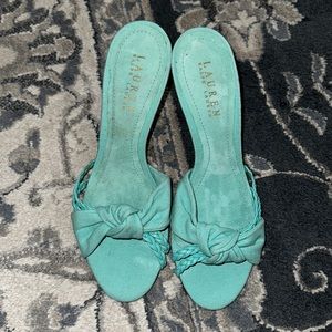 Light blue kitten heel